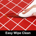 Spotjoy Rectangle Table Cloth Cover, Elastic Fitted Flannel Backed Plastic Table Covers For 6 Foot Folding Tables, Waterproof Vi