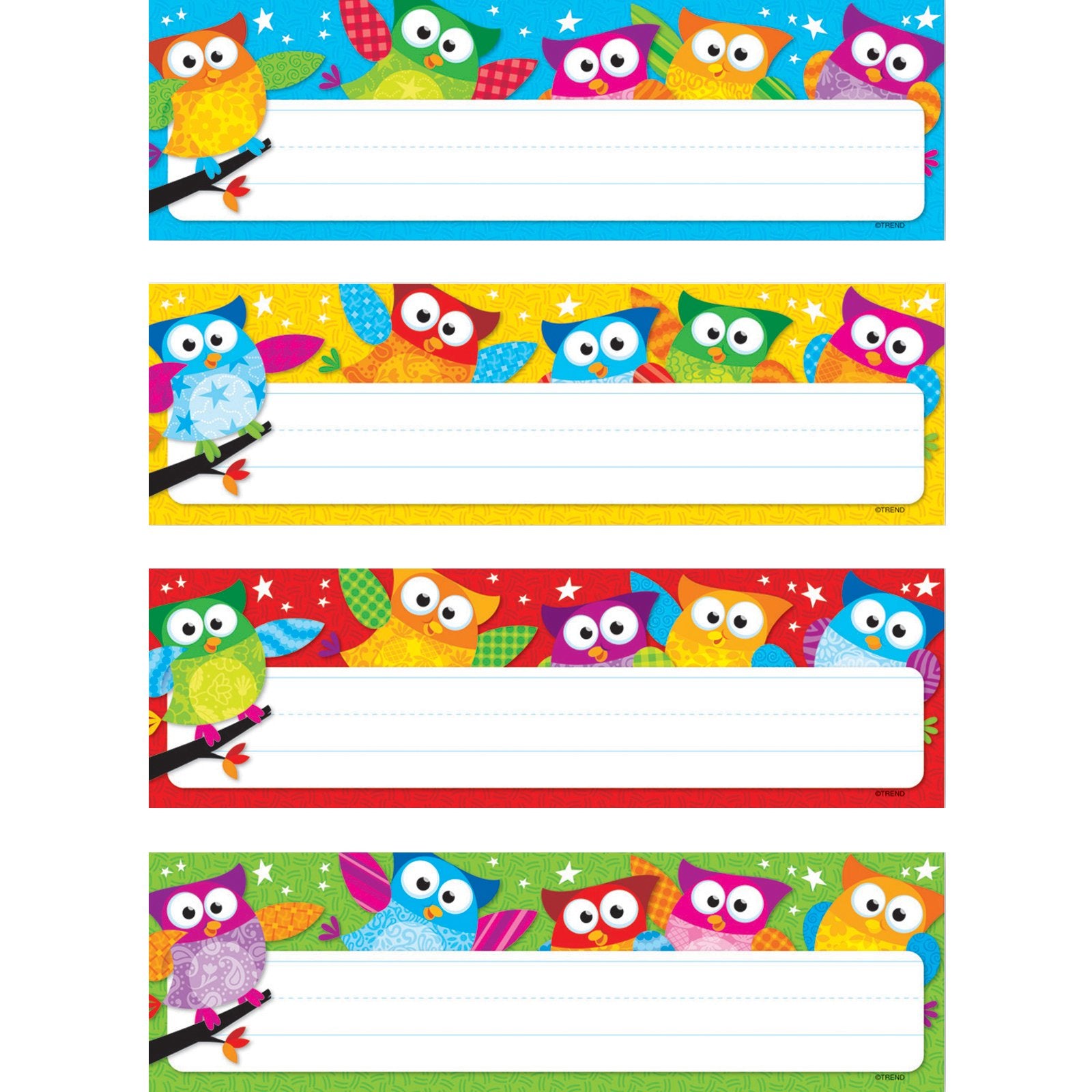 Trend Enterprises, Inc. Owl-Stars! Desk Toppers Name Plates Var. Pk., 32 Ct