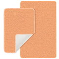 PureSwan Peach Bathroom Rugs Sets 2 Piece - Absorbent and Washable Bath Mat, Non-Slip, Thick Soft Chenille Bath Rugs for Bathroo