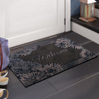 A1 Home Collections A1Hcrb6129 Floor Rubber Pin Fun Designed Door Mats For Indoor Outdoor Entrance, 18' X 30', Floral Welcome