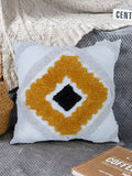 Aazeem Attractive Cotton Cushion Pillow Cover Set Of 1,16 X 16 Inches (White&Yellow)