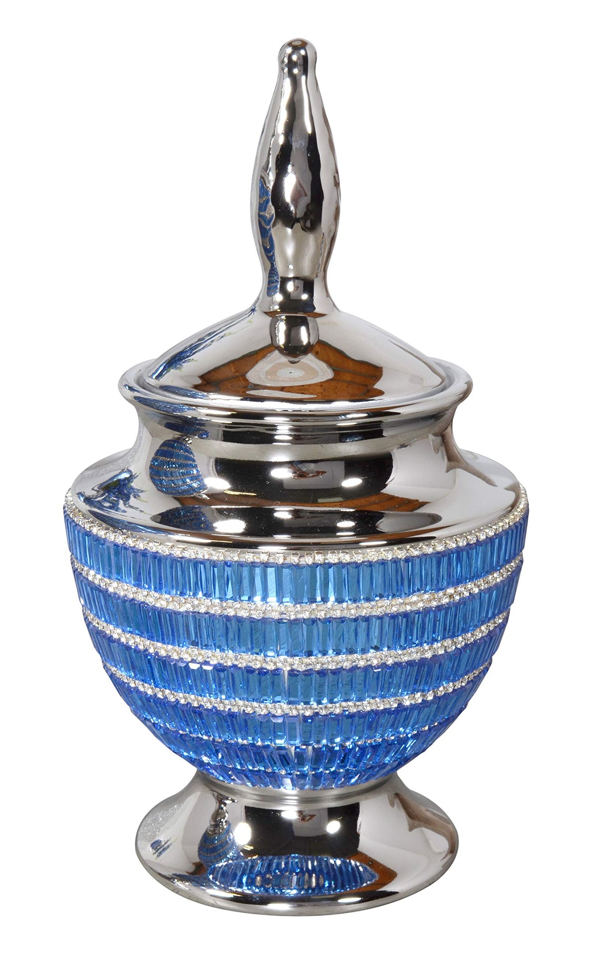 Afd Home 12&quot; H Duchess Trinket Decor Box Urn Gold With Purple And Clear Rhinestones
