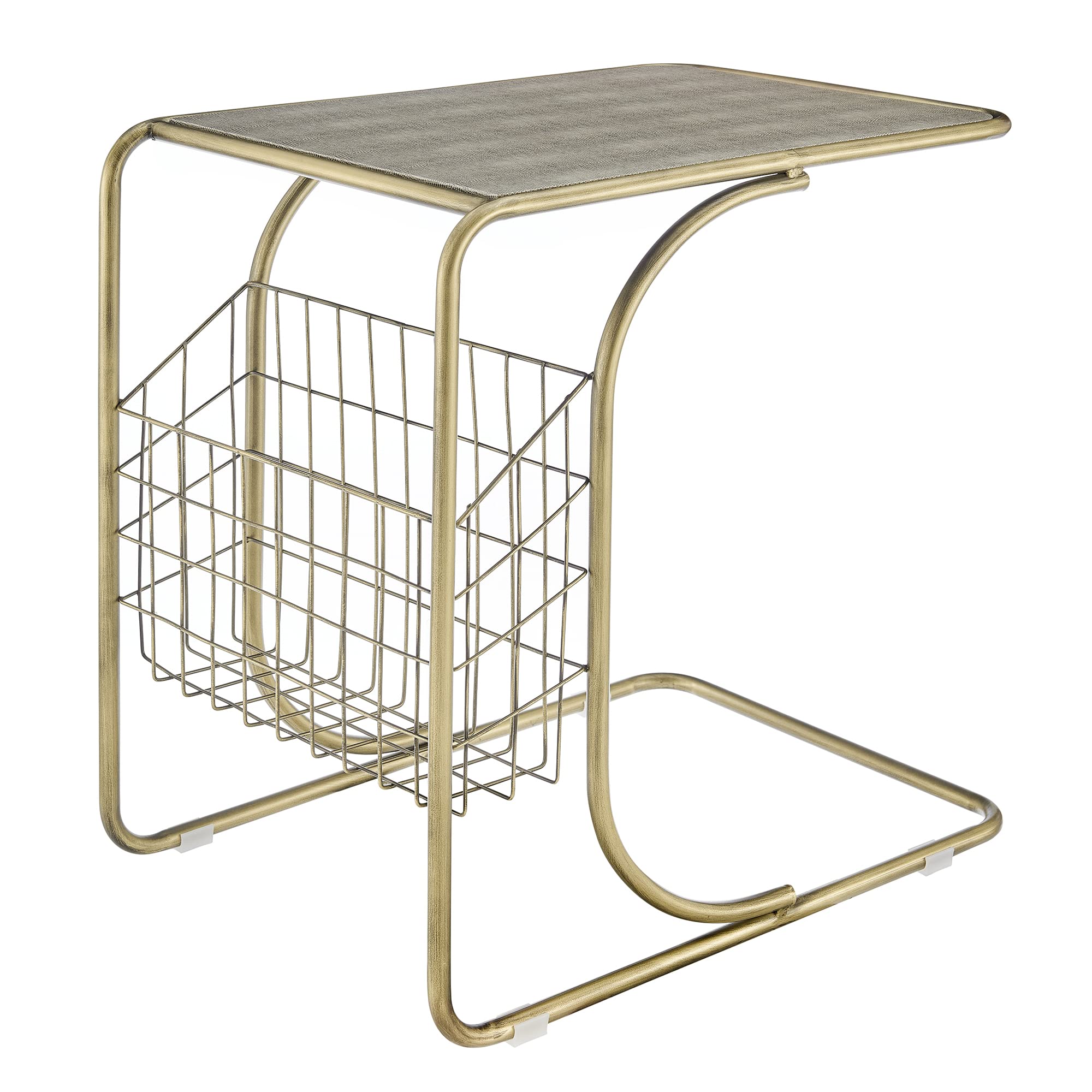 New Pacific Direct Zaire Faux Shagreen C, Chronicle Gray Side/End Table