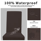 Easy-Going 100% Waterproof Dining Room Chair Cover Set Of 2, Stretch Jacquard Parson Chair Slipcover Removable Washable Chair Protector For Home, Restaurant, Banquet (Large, Chocolate)