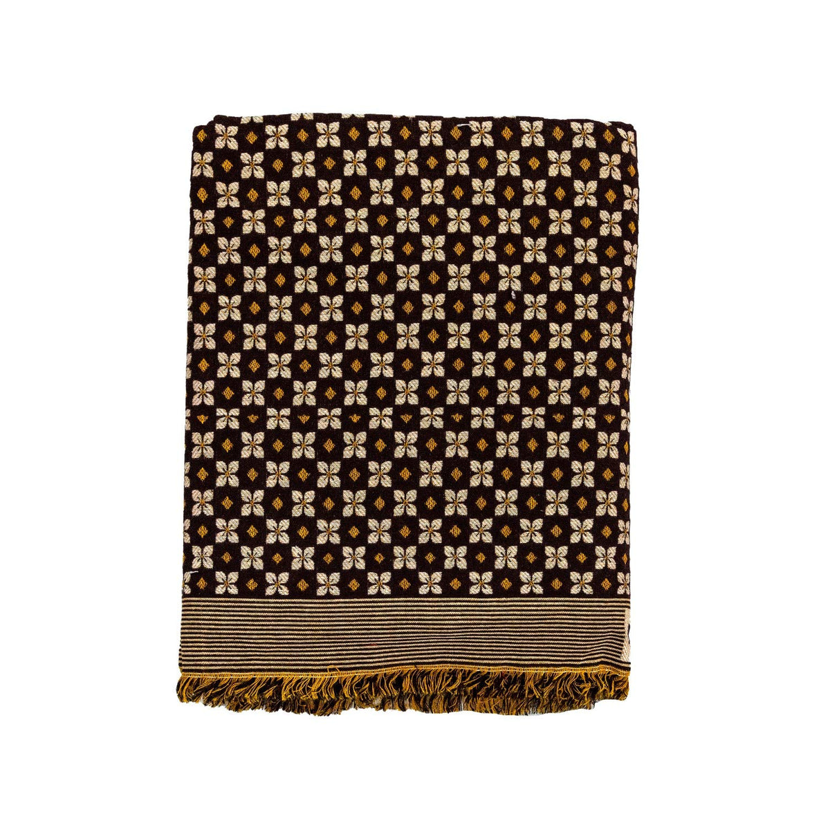 Varunavi Floral Solapur Chaddar Cotton AC Blanket Queen Size 90 in X 108 in (Choco)