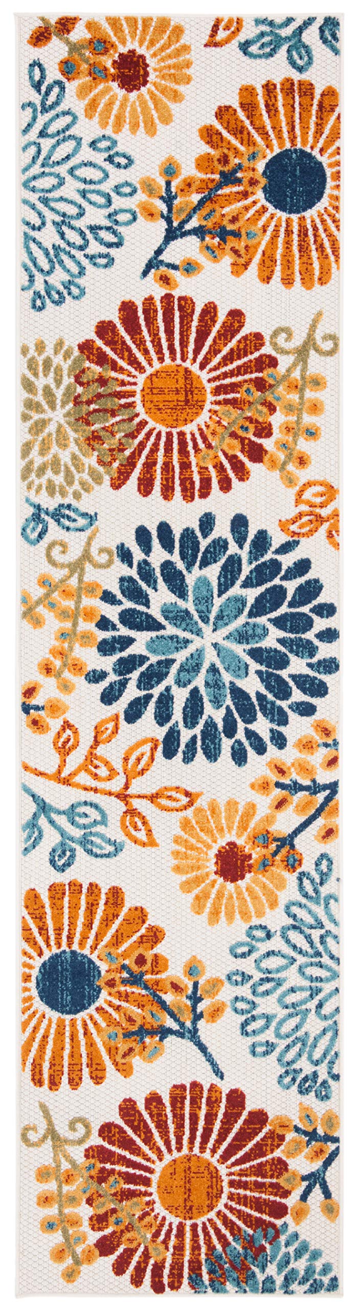 Safavieh Cabana Collection Runner Rug - 2' X 6', Creme & Red, Floral Design, Non-Shedding & Easy Care, Indoor/Outdoor & Washable-Ideal For Patio, Backyard, Mudroom (Cbn832A)