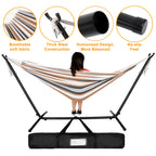 Super Deal Portable 9Ft Hammock Stand With 2 Person Hammock Included 620 Lbs Capacity Adjustable Hammock Bed With Space Saving Carrying Case For Camping Garden Backyard Patio Indoor Outdoor