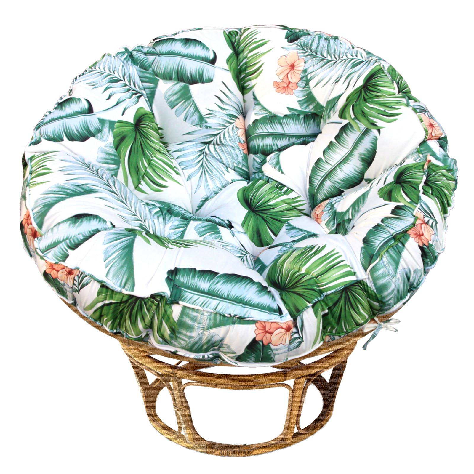 Bextile Papasan Chair Cushion, Papasan Cushion Only, 52 Inch Papasan Cushion, Thickened Overstuffed Round Cushion (Hawaii, 52In)