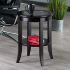 Winsome Genoa 22.56 x 18.47 x 18.47-Inch Composite Wood End Table With Glass inset, Dark Espresso (92218)