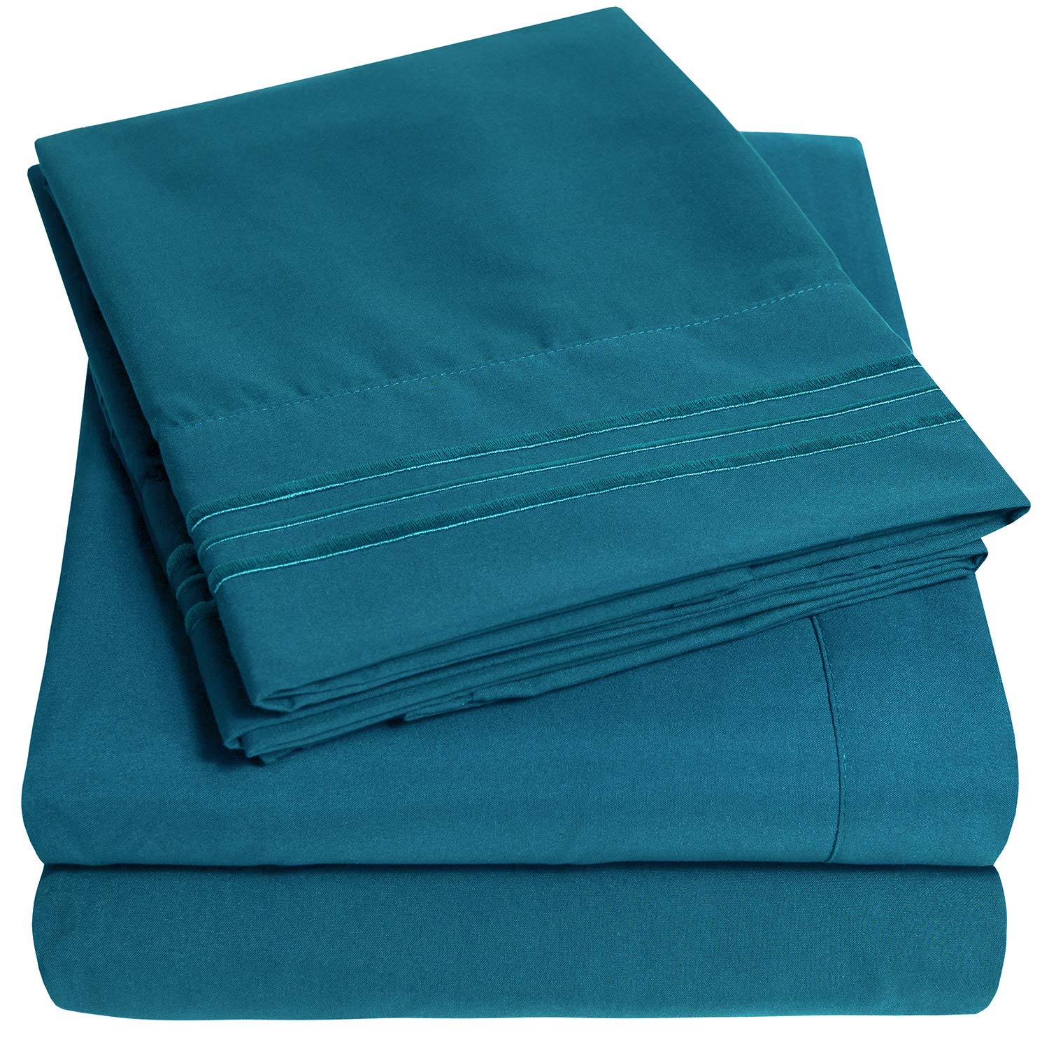 1500 Supreme Collection King Sheet Sets Teal - Luxury Hotel Bed Sheets And Pillowcase Set For King Mattress - Extra Soft, Elasti