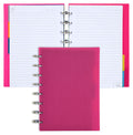 Talia Discbound Notebooks, Planner, Customizable, (Y90'S Pink W/Silver Discs, Junior (5.5In X 8.5In))