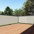Tang 3' X 87' Beige White Stripe Balcony Privacy Screen Fence 200Gsm Deck Fence Outdoor Privacy Cover Weather Resistant For Pati