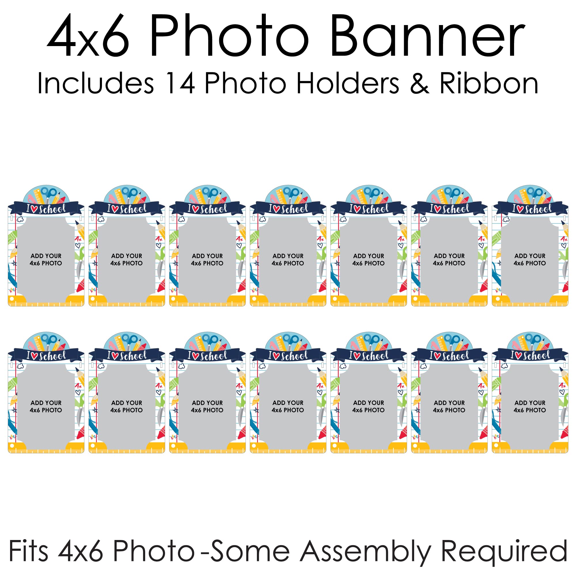 Big Dot of Happiness Back to School Photo Banner Multicolored Paper, Ribbon BD5663phb