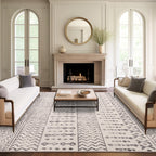 Art&Tuft Area Rug 5X7, Super Soft Ultra-Thin Moroccan Washable, Anti-Slip Backing Rugs For Living Room, Foldable Geometric Machi