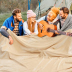 Phf Oversized King Fleece Blanket 120'X120', No Shed No Pilling Big Soft Blanket, Extra Large 10'X 10' Lightweight Blanket For Bed, Sofa Travel And Camping, Suitable For All Season, Beige
