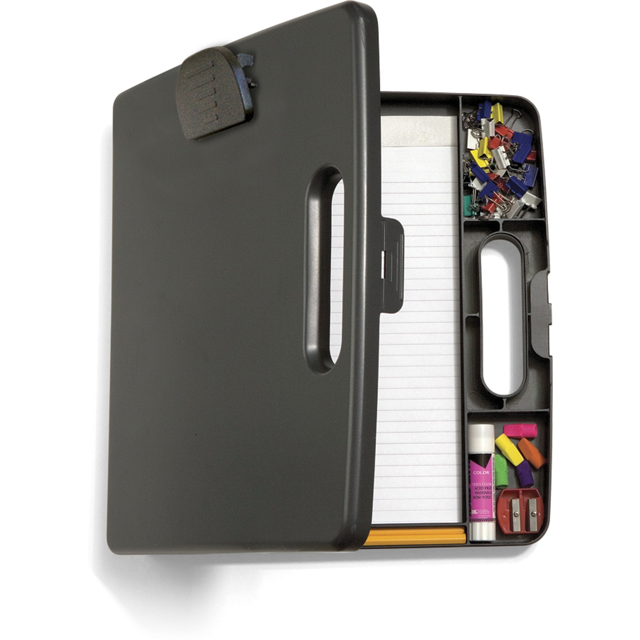 Officemate Portable Clipboard Case, Charcoal (83371), Gray