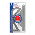 Staedtler Stainless Steel Math Set With Ruler, 2 Triangles, Protractor, 4 Piece, 566 32Bk