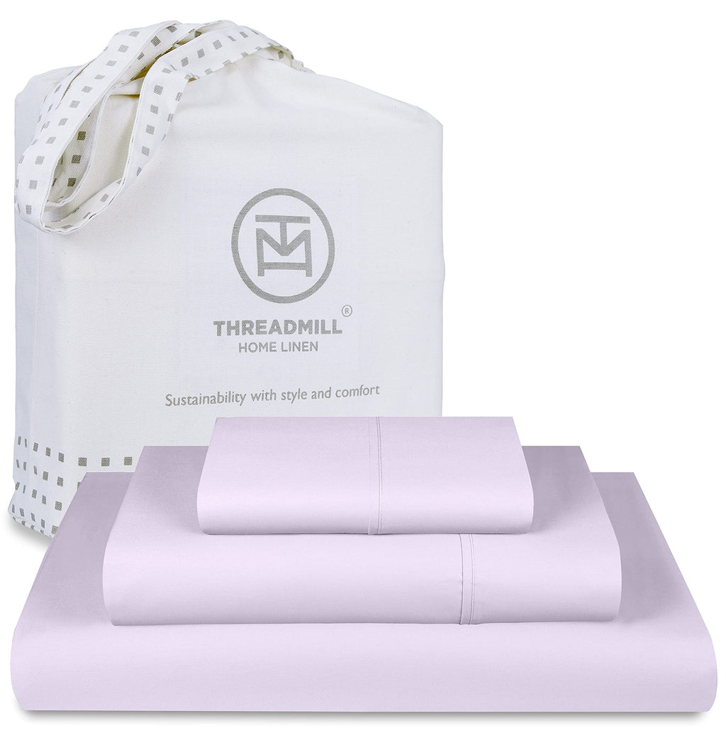 Threadmill Cotton Twin XL Sheets Set, Soft 100% Cotton, Cooling Bed Sheets with Deep Pocket Snug Fit Elastic, 500 Thread Count, 
