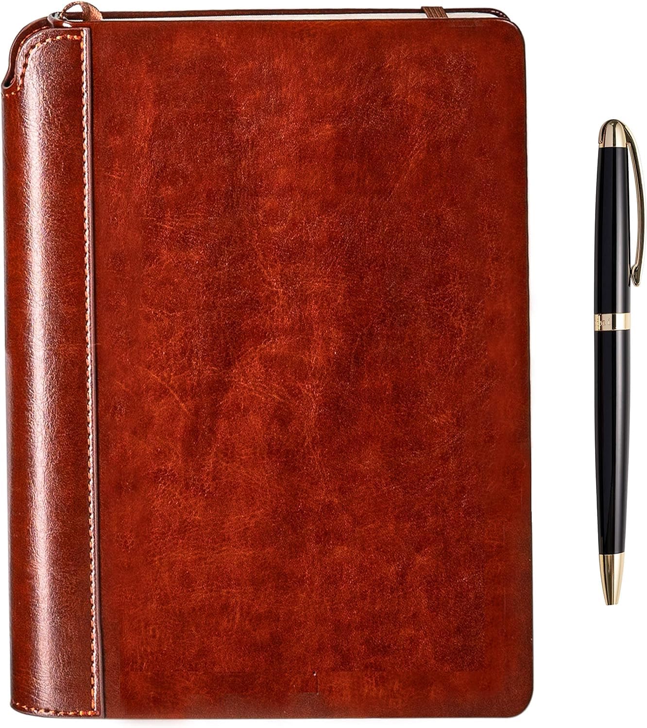 Settini Classic Journal Gift Set In Gift Box - Hardcover Vegan Leather, Unique Pen Holder, Lined, 192 Pages, 6' X 8.5' - Inclu