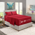 Nestl Extra Deep Pocket Sheets - Fits Mattress 18-24 Inches Deep, Extra Deep Pocket Full Size Sheets Sets, 4 Piece Full Size Sheets, Full Sheets Deep Pocket, Burgundy Red Sheets