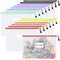 Sooez 14 Pack Mesh Zipper Pouch Bags, A4 Letter Size, Zipper Bags With Label Pocket, Waterproof Zipper Pouches For Classroom Org