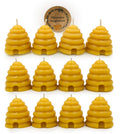 Hand Poured, 100% Pure Beeswax, Natural Beehive Candle Votives. Package of 12.