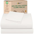 California Design Den XL Twin Sheets Set - Soft 100% Organic Cotton Sheets with Deep Pockets, Crisp Percale, Breathable and Dura