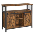 VASAGLE Buffet Cabinet, Storage Cabinet, Sideboard with 2 Sliding Barn Doors, Adjustable Shelves, 13 x 39.4 x 31.5 Inches, for L