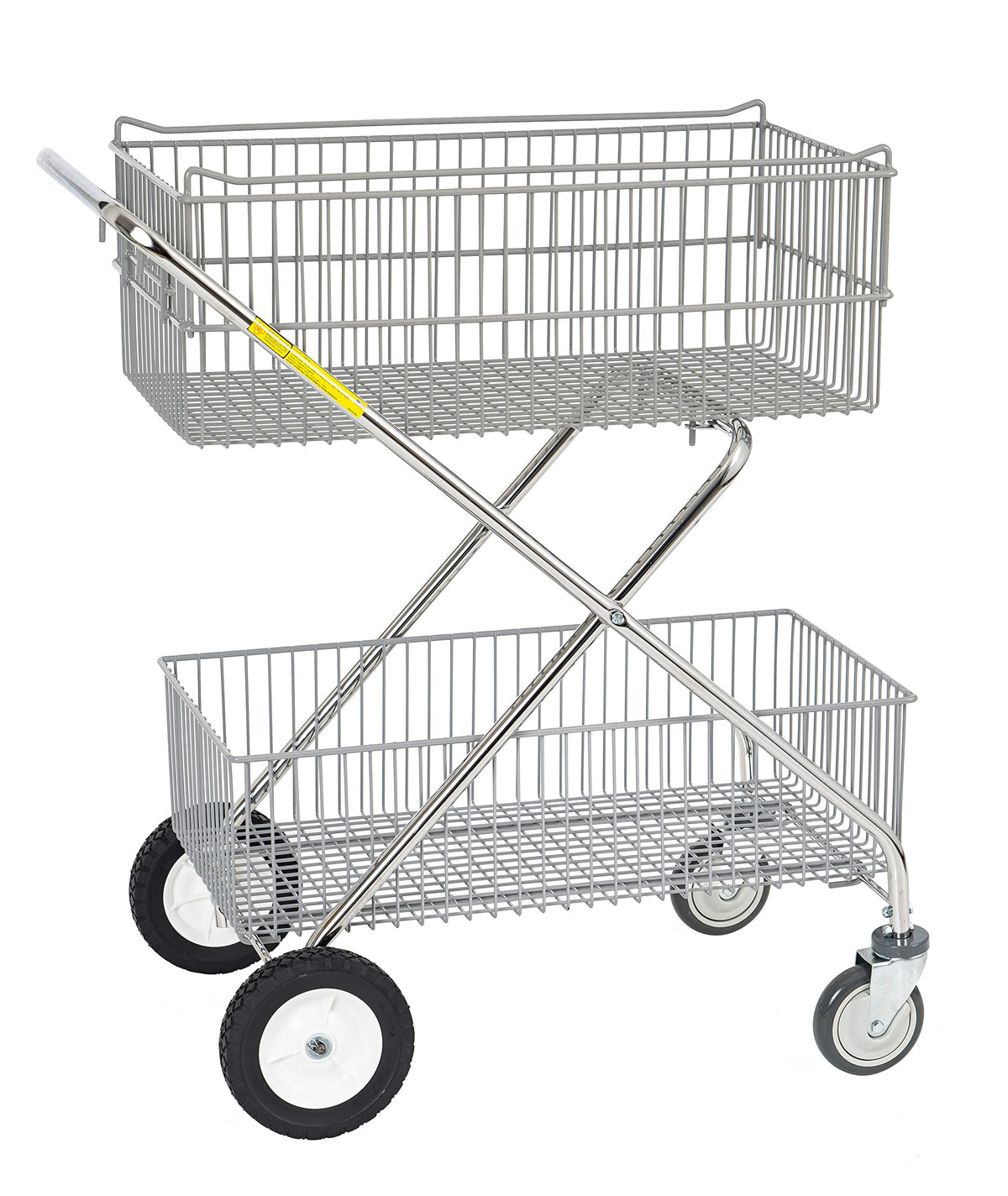 R&B Wire™ 500 Deluxe Double Basket Wire Utility Mail Cart, Made In Usa