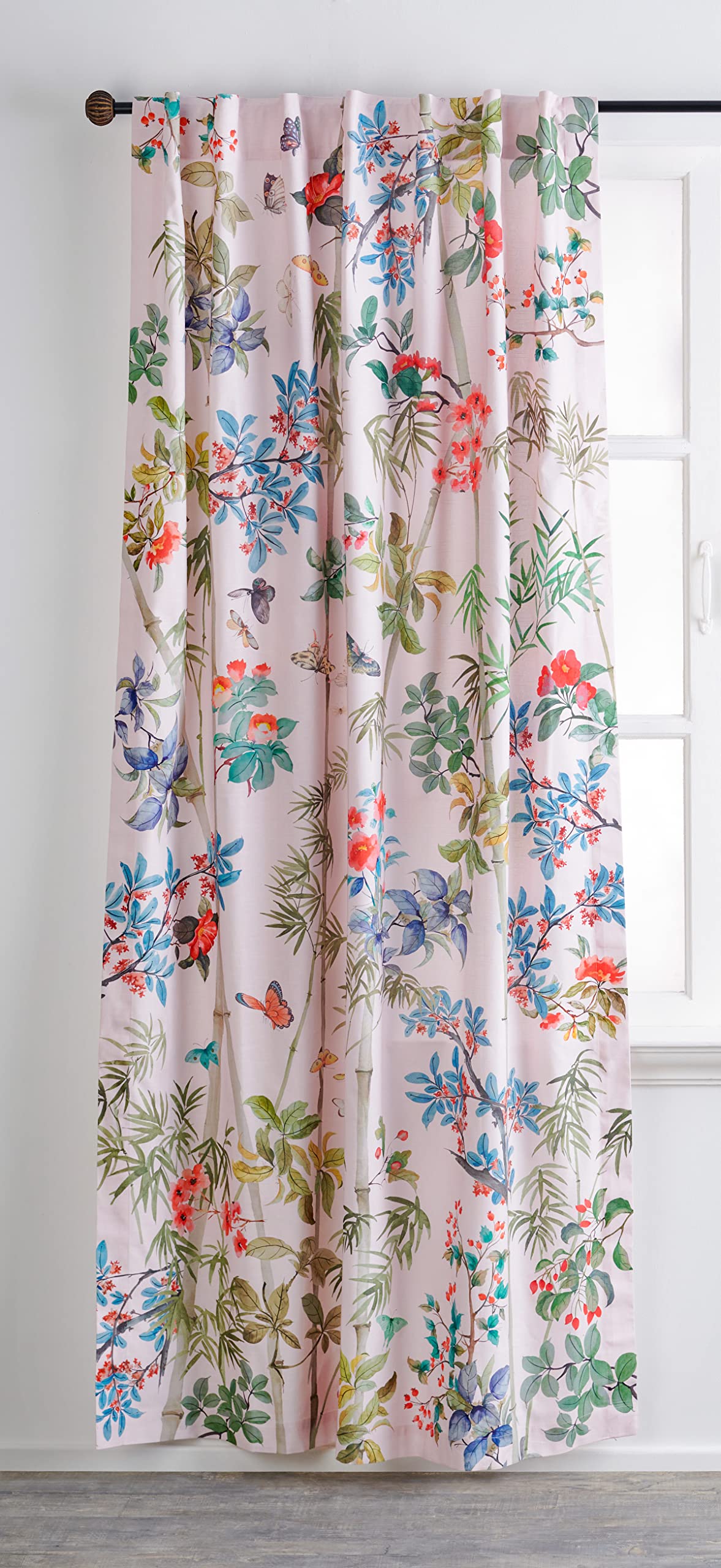 Maison d' Hermine 100% Cotton Curtain Bamboo Peach One Panel Curtains for Living Rooms Bedrooms Offices Tailored with a Rod Pock