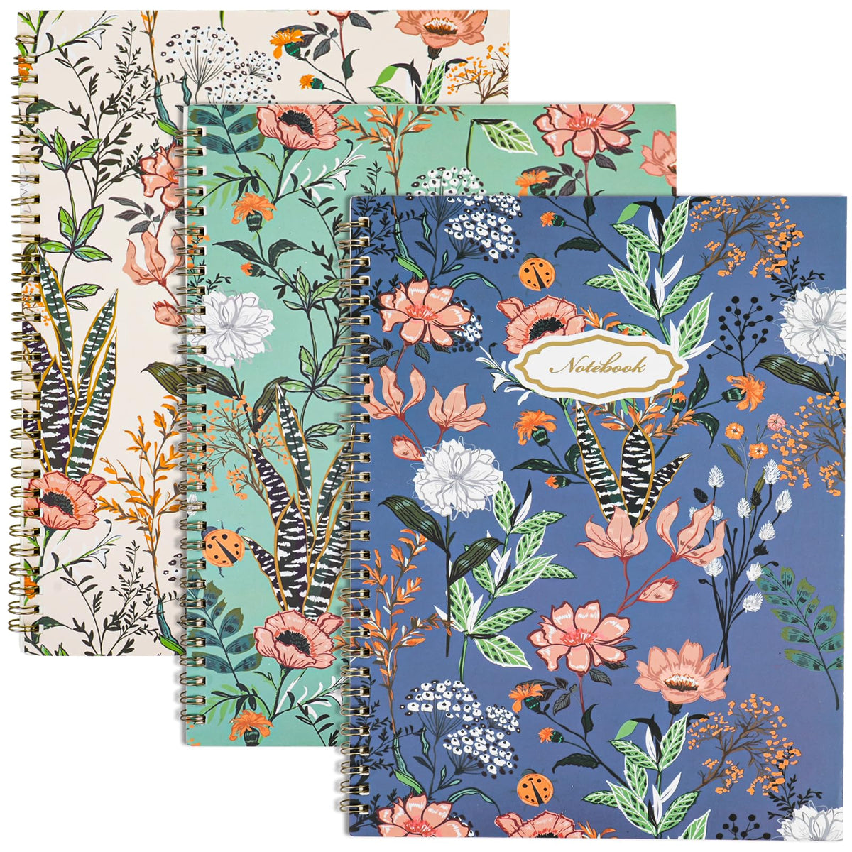 Labuk 3 Pack Spiral Notebook College Ruled Notebook 120 Pages A4 Aesthetic Journaling Notebooks For Work School Office Home, 8.5