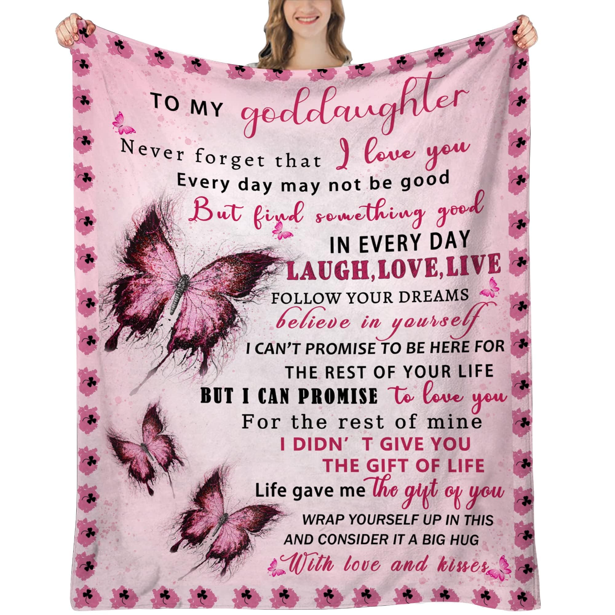 Uhankru Goddaughter Gifts From Godmother - Goddaughter Gifts For Birthday, Graduation, Christmas, Goddaughter Blanket, 80'X60'