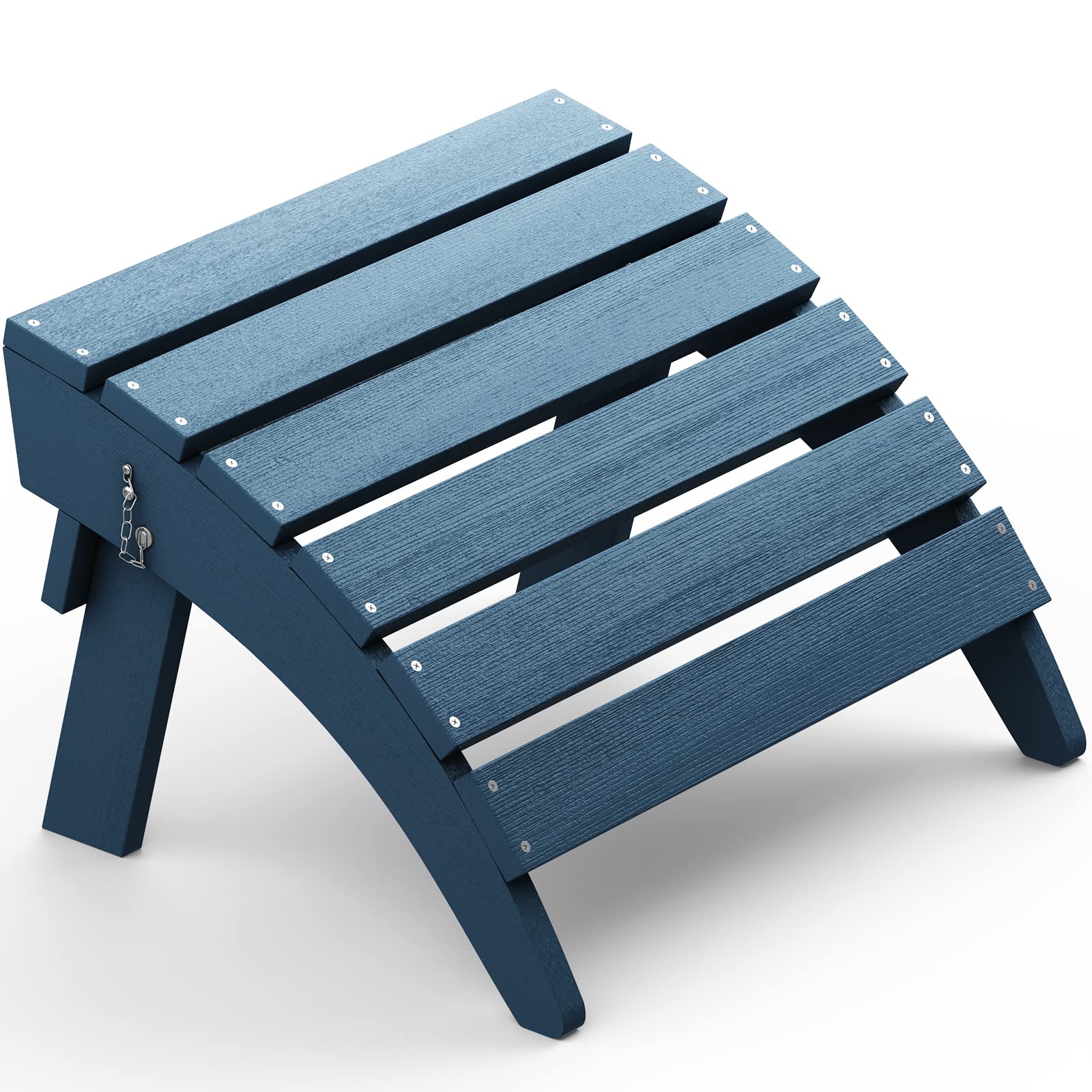 Serwall Folding Adirondack Footrest Without Assembly, All Weather Use Adirondack Footstool, Blue