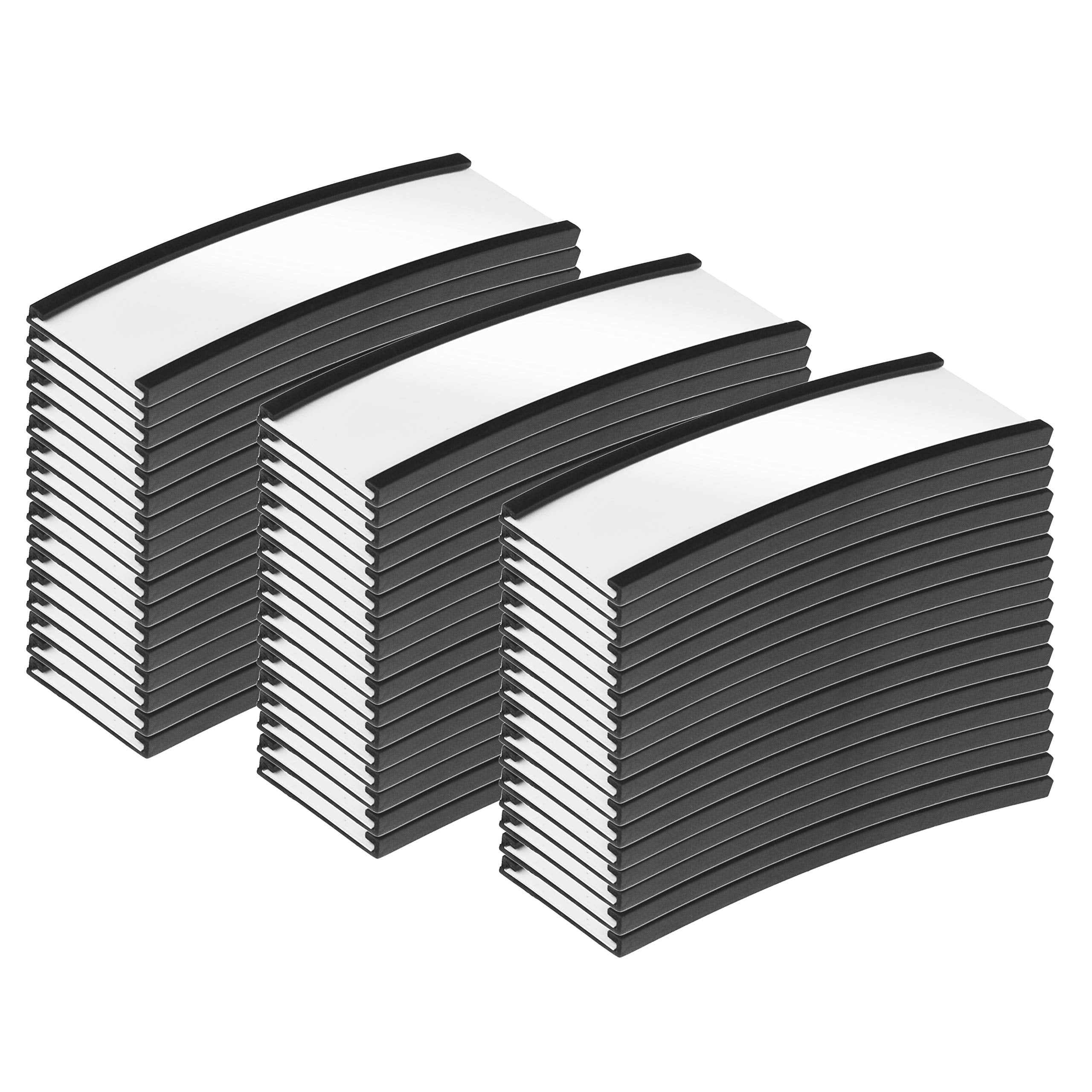 Pack Of 50 - C Channel Magnetic Label Holders With Paper Inserts And Clear Plastic Protectors, Metal Surface Sign And Ticket Hol