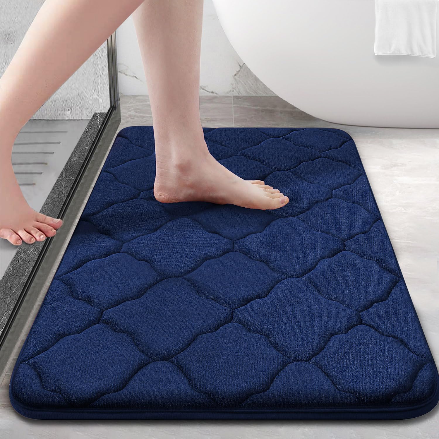 OLANLY Memory Foam Bath Mat Rug 36x24, Ultra Soft Non Slip and Absorbent Bathroom Rug, Machine Wash Dry, Comfortable, Thick Bath