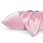 Bedsure King Size Satin Pillowcase Set Of 2 - Pink Silky Pillow Cases For Hair And Skin 20X36 Inches, Pillow Covers With Envelop