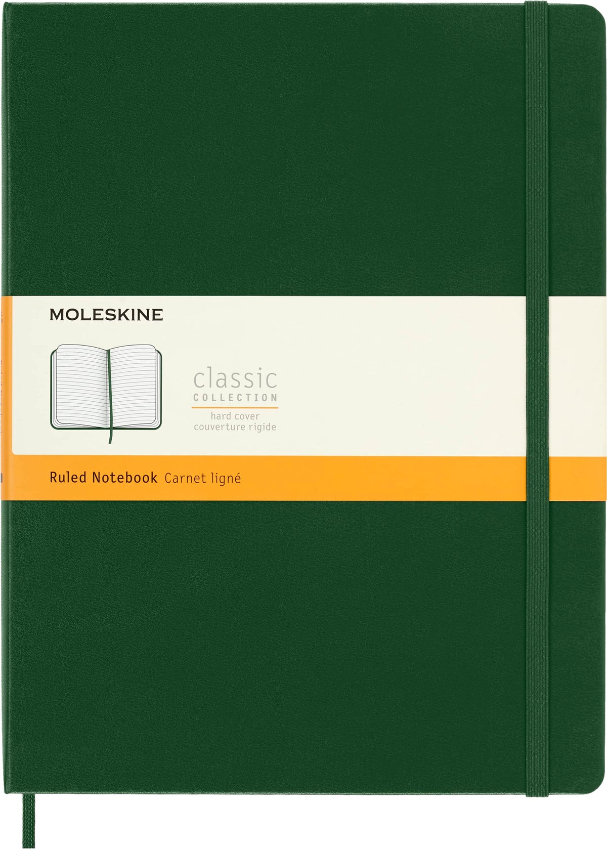 Moleskine Notebook, Extra Large, Ruled, Myrtle Green, Hard Cover (7.5 X 9.75)