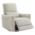 Chita Power Recliner Chair Swivel Glider, Fsc Certified Fabric Living Room Nursery Reclining Sofa Chair With Lumbar Support, Dove Grey