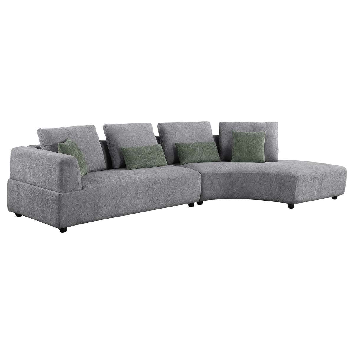 Coaster Home Furnishings Toscano 134-Inch Upholstered Sectional Sofa Grey