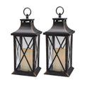YAKii 14 Decorative Candle Lantern LED Flameless Candle Timer, Plastic LED Candle & Holder, Indoor & Outdoor Hanging Lights,Chri