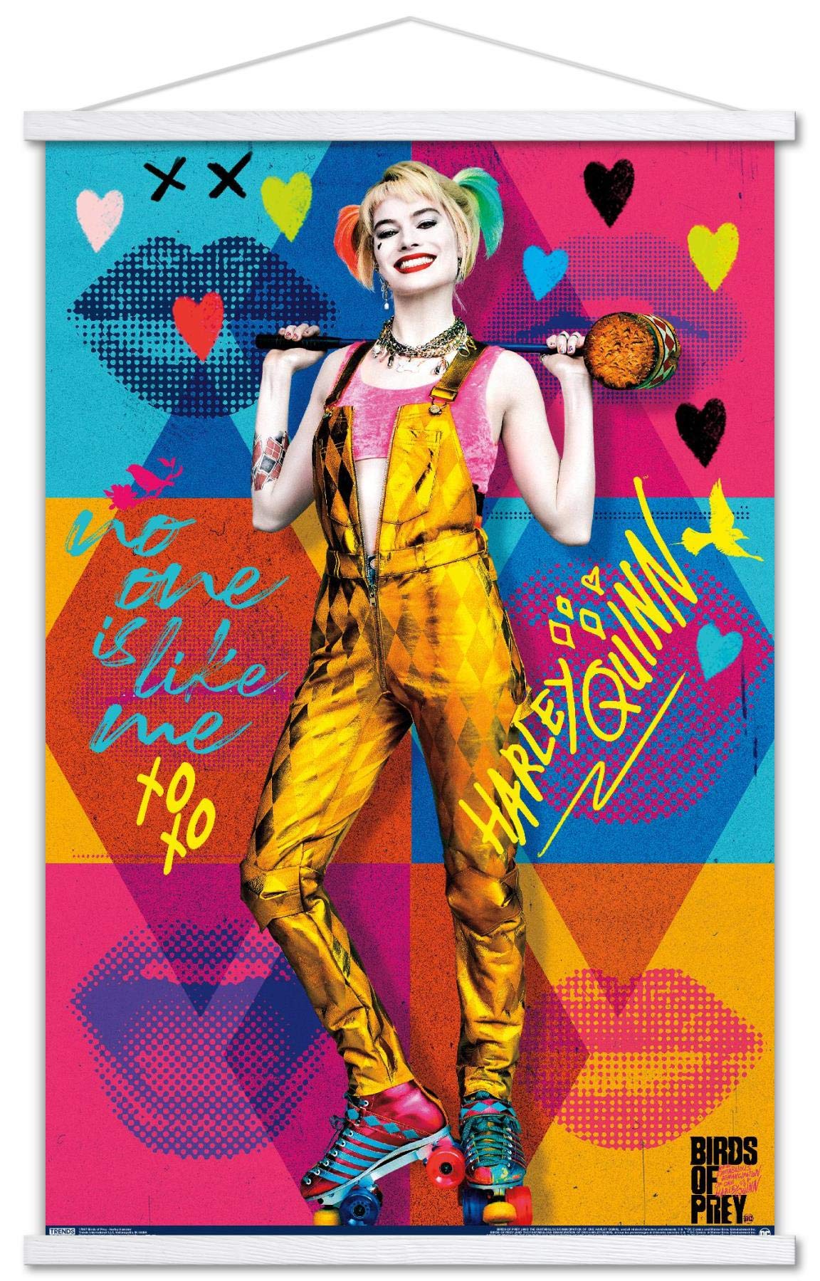 Trends International DC Comics Movie - Birds of Prey - Harley Quinn - Hammer Wall Poster, 22.375 x 34, Print and White Hanger Bu