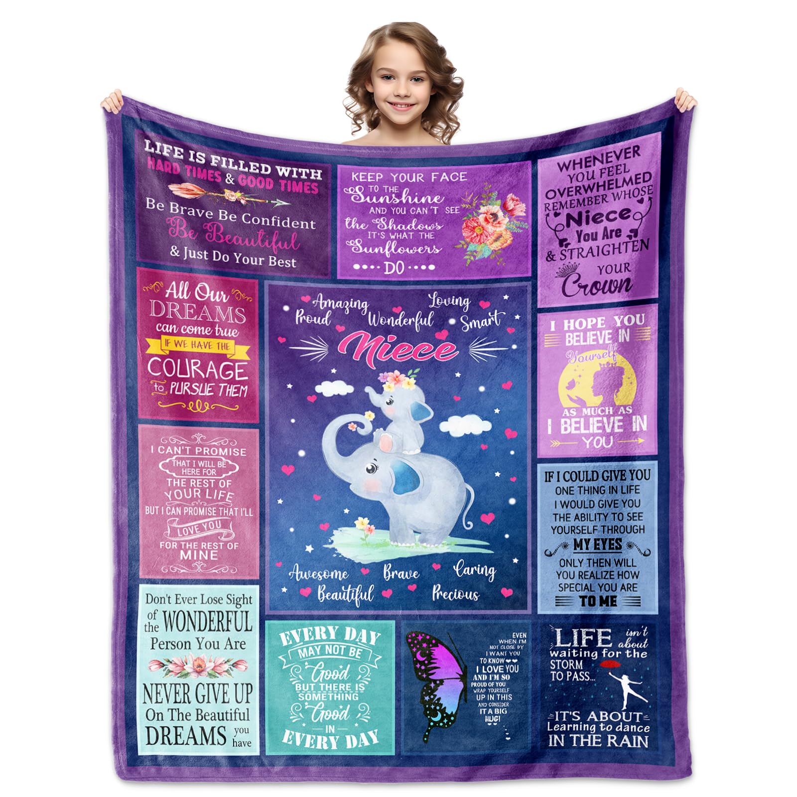 Niece Gifts From Auntie, Niece Blanket 60'X50', Niece Birthday Gifts From Aunt, Graduation Gifts For Niece From Uncle, Grown N