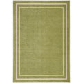 Nourison Essentials Indoor/Outdoor Solid Bordered Green Ivory 8' X 10' Area Rug, Easy Cleaning, Non Shedding, Bed Room, Living R