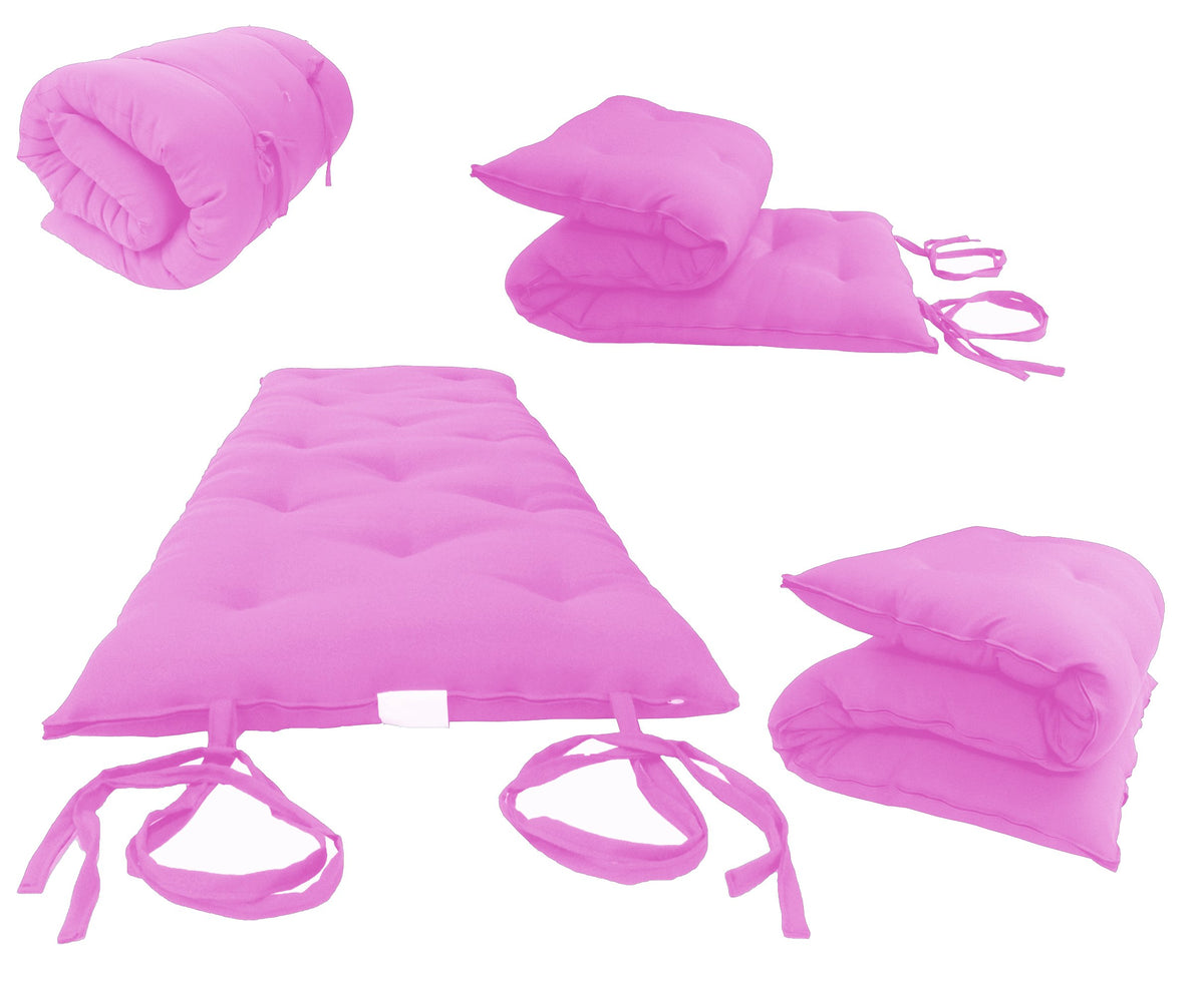D&D Futon Furniture Queen Size Pink Traditional Japanese Floor Futon Mattresses, Cotton Battings/Foam/Polyester Batting, Shikifu