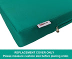 Qqbed 2 Pack 18X16X4 Inch Outdoor Water-Resistant Cushion Pillow Replacement Covers Only With Zipper For Patio Furniture, Sofa, Loveseat, Deep Seat Chair In Peacock Color