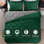 Downluxe Twin Comforter Set - Dark Green And Grey Twin Comforter, Soft Bedding Comforter Sets For All Seasons, Twin Bed Comforter Set - 2 Pieces - 1 Comforter (66'X92') And 1 Pillow Sham(20'X26')