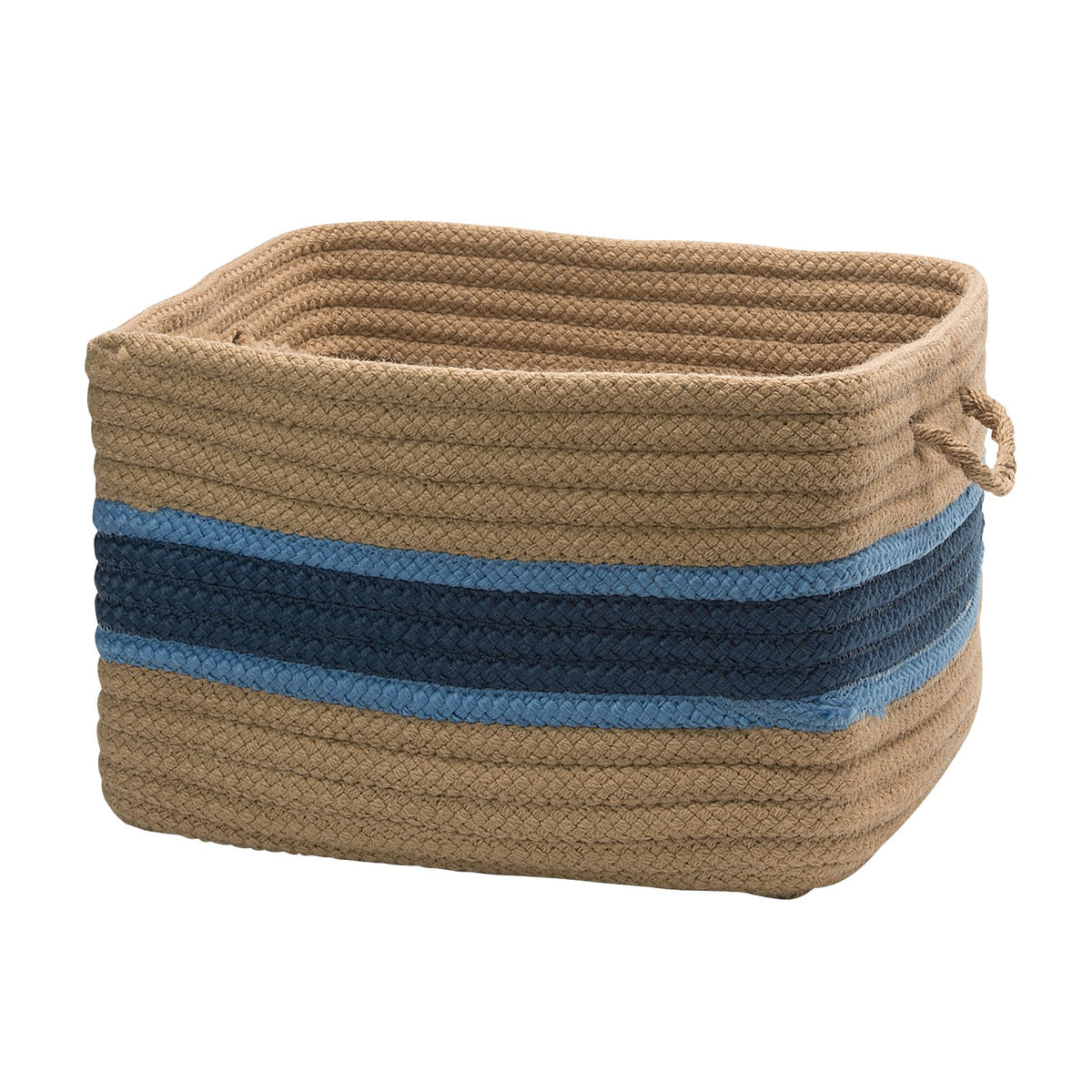 Garden Banded Square Baskets Utility Basket, 18 By 12-Inch, Jasmine/Blue Ice