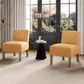 Armless Accent Chairs Set Of 2 For Living Room, Modern Slipper Chair Living Room Chairs With Solid Wood Legs,Makeup Vanity Chair