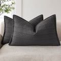 Foindtower Set Of 2 Decorative Cotton Waffle Weave Lumbar Throw Pillow Covers Euro Sham Cushion Covers Accent European Pillowcas