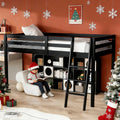 VINGLI Junior Low Loft Bed with Stairs, 47 Inches High Sleeper Bed Full Size for Adults, Kids and Young Teens, No Box Spring Req